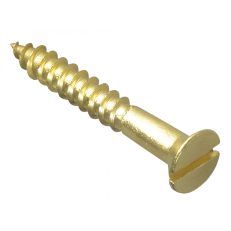 Wood Screw Slotted CSK Brass 1.1/4in x 8 ForgePack 12 Wood Screw Slotted CSK Brass 1.1/4in x 8 ForgePack 12