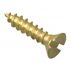 Wood Screw Slotted CSK Brass 1/2in x 4 ForgePack 60
