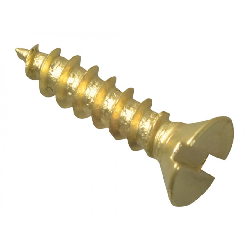 Wood Screw Slotted CSK Brass 1/2in x 4 ForgePack 60 Wood Screw Slotted CSK Brass 1/2in x 4 ForgePack 60