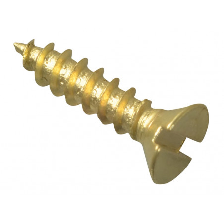 Wood Screw Slotted CSK Brass 1/2in x 4 ForgePack 60