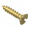 Wood Screw Slotted CSK Brass 1/2in x 4 ForgePack 60