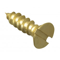Wood Screw Slotted CSK Brass 1/2in x 6 ForgePack 40