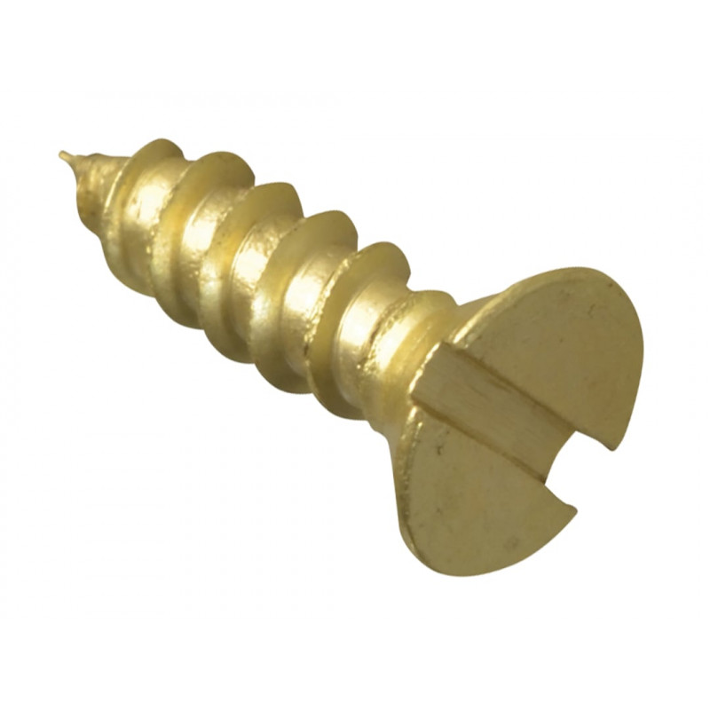 Wood Screw Slotted CSK Brass 1/2in x 6 ForgePack 40 Wood Screw Slotted CSK Brass 1/2in x 6 ForgePack 40