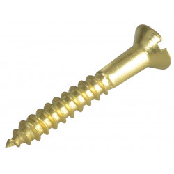 Wood Screw Slotted CSK Brass 1.1/4in x 8 ForgePack 12
