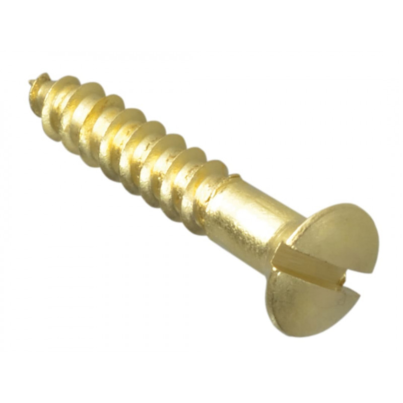 Wood Screw Slotted CSK Brass 1in x 8 ForgePack 16 Wood Screw Slotted CSK Brass 1in x 8 ForgePack 16