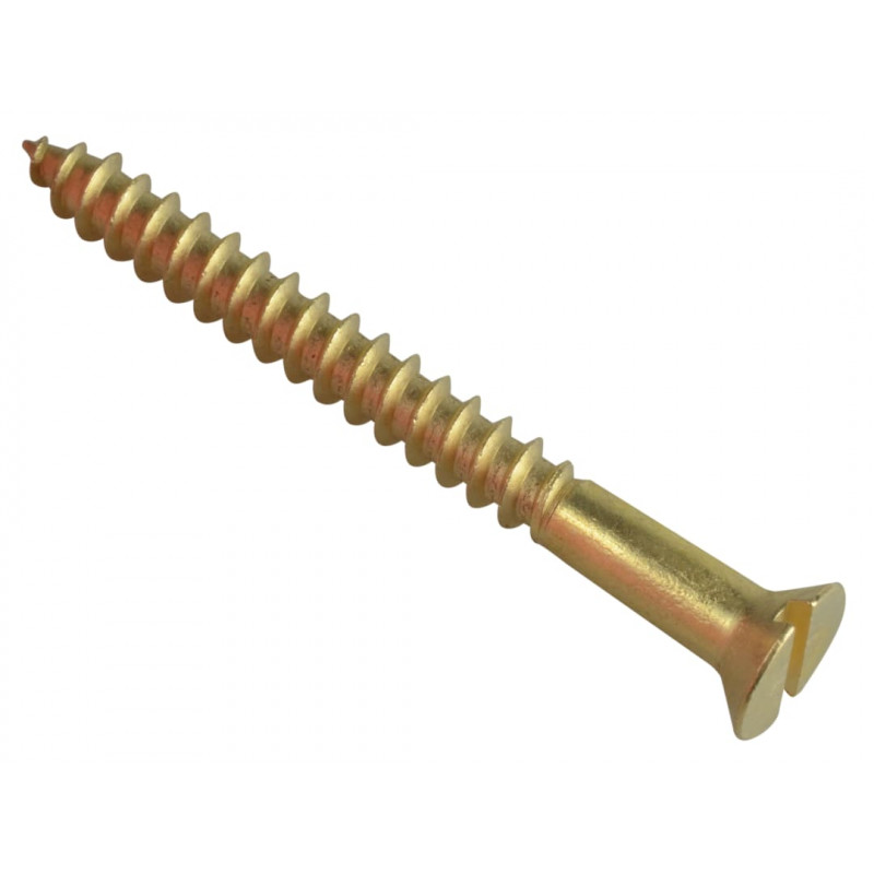 Wood Screw Slotted CSK Brass 2in x 10 ForgePack 6 Wood Screw Slotted CSK Brass 2in x 10 ForgePack 6