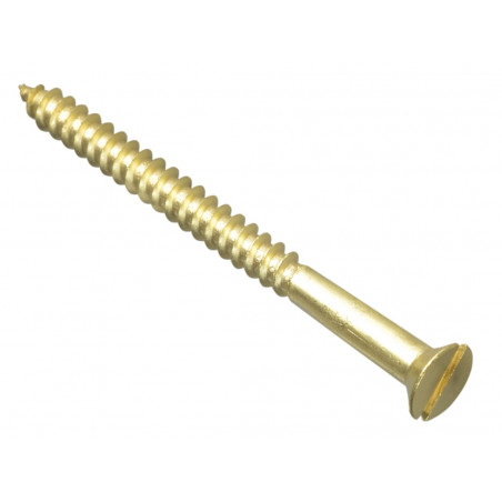 Wood Screw Slotted CSK Brass 2.1/2in x 10 ForgePack 6
