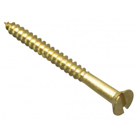 Wood Screw Slotted CSK Brass 2.1/2in x 12 ForgePack 4