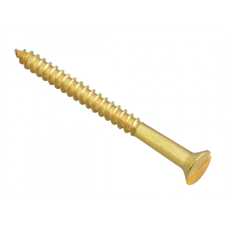 Wood Screw Slotted CSK Brass 2in x 8 ForgePack 8 Wood Screw Slotted CSK Brass 2in x 8 ForgePack 8