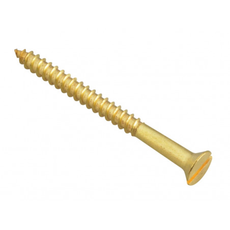 Wood Screw Slotted CSK Brass 2in x 8 ForgePack 8