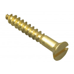 Wood Screw Slotted CSK Brass 3/4in x 4 ForgePack 45