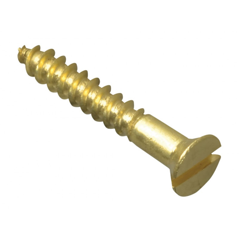 Wood Screw Slotted CSK Brass 3/4in x 4 ForgePack 45 Wood Screw Slotted CSK Brass 3/4in x 4 ForgePack 45