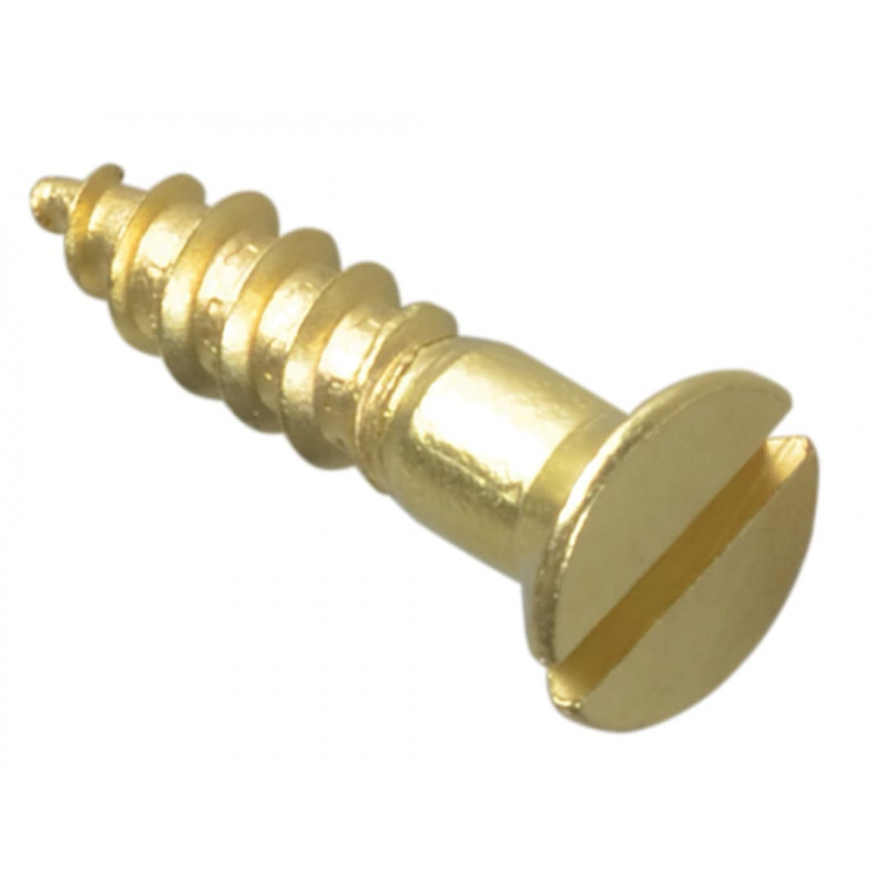 Wood Screw Slotted CSK Brass 3/4in x 8 ForgePack 20 Wood Screw Slotted CSK Brass 3/4in x 8 ForgePack 20