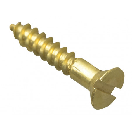 Wood Screw Slotted CSK Brass 5/8in x 4 ForgePack 50