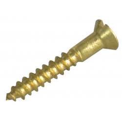 Wood Screw Slotted CSK Brass 3/4in x 4 ForgePack 45