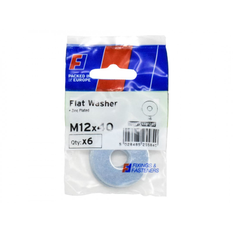 Flat Washers ZP M12 x 40mm ForgePack 6 Flat Washers ZP M12 x 40mm ForgePack 6
