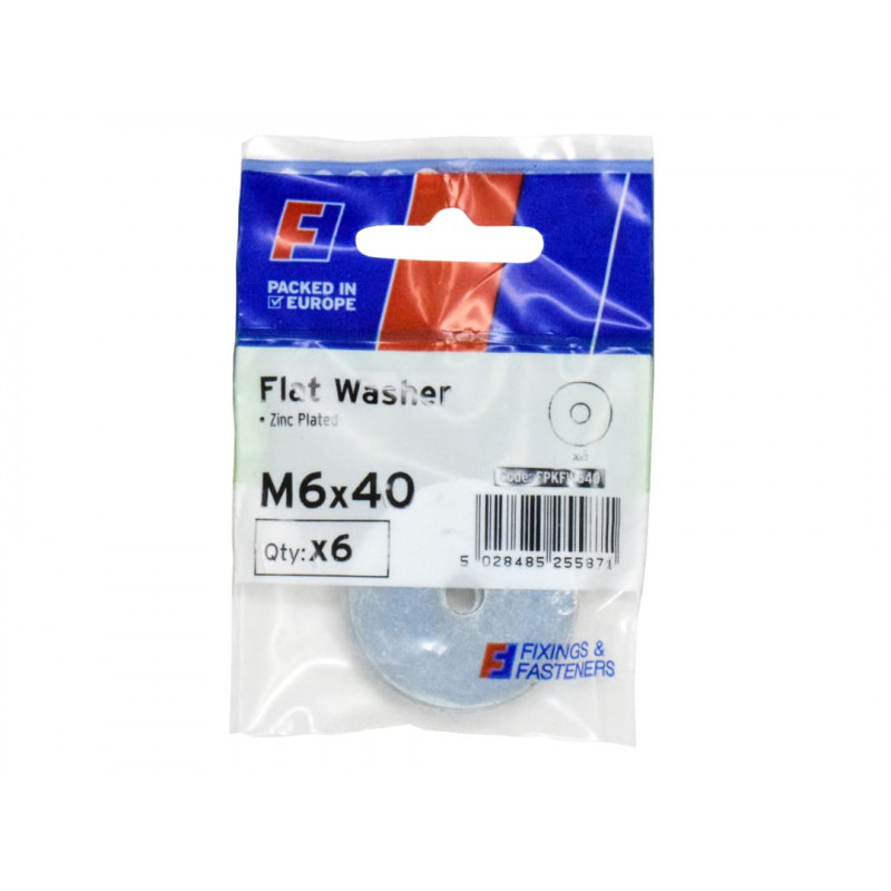 Flat Washers ZP M6 x 40mm ForgePack 6 Flat Washers ZP M6 x 40mm ForgePack 6