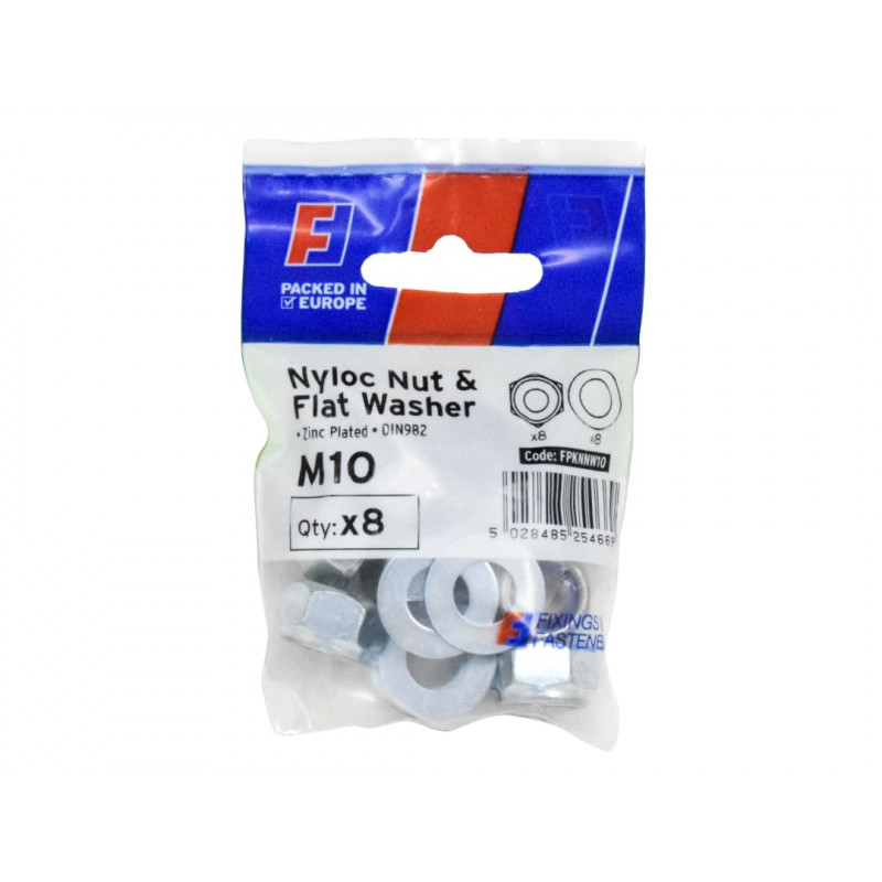Nyloc Nut & Washer M10 ForgePack 8 Nyloc Nut & Washer M10 ForgePack 8