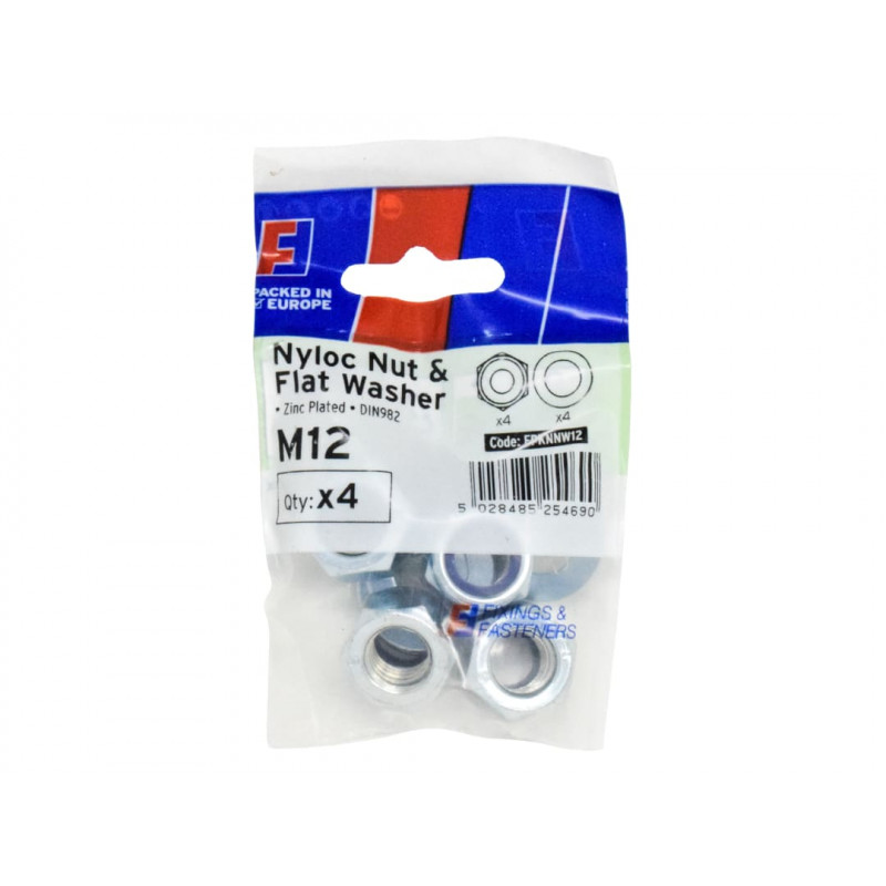 Nyloc Nut & Washer M12 ForgePack 4 Nyloc Nut & Washer M12 ForgePack 4