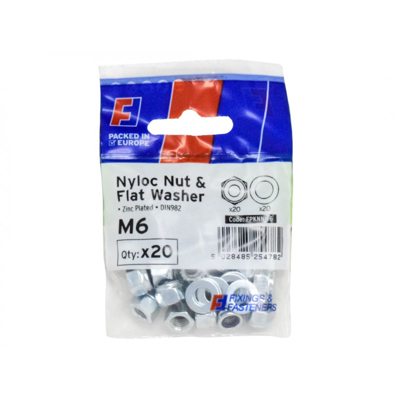 Nyloc Nut & Washer M6 ForgePack 20 Nyloc Nut & Washer M6 ForgePack 20