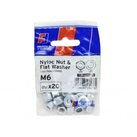 Nyloc Nut & Washer M6 ForgePack 20