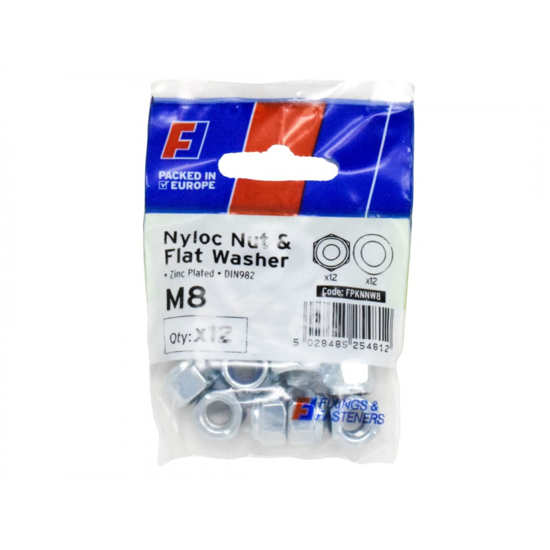 Nyloc Nut & Washer M8 ForgePack 12 Nyloc Nut & Washer M8 ForgePack 12