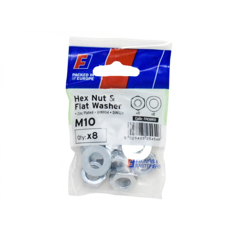 Nut & Washer M10 ForgePack 8 Nut & Washer M10 ForgePack 8