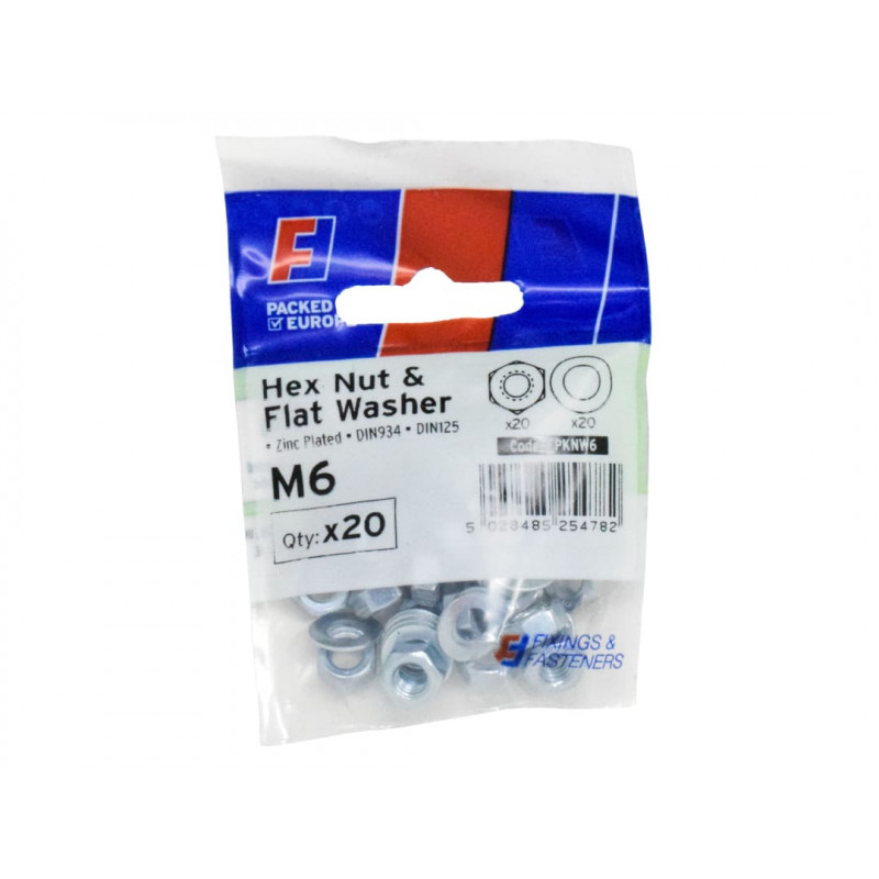 Nut & Washer M6 ForgePack 20 Nut & Washer M6 ForgePack 20