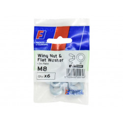 Wing Nut & Washer M8 ForgePack 6