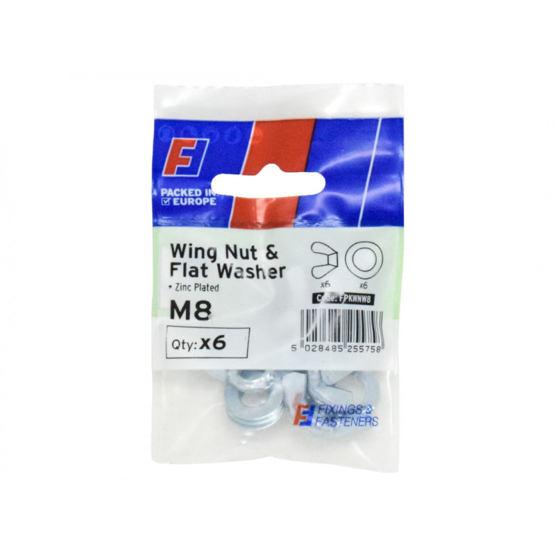 Wing Nut & Washer M8 ForgePack 6 Wing Nut & Washer M8 ForgePack 6
