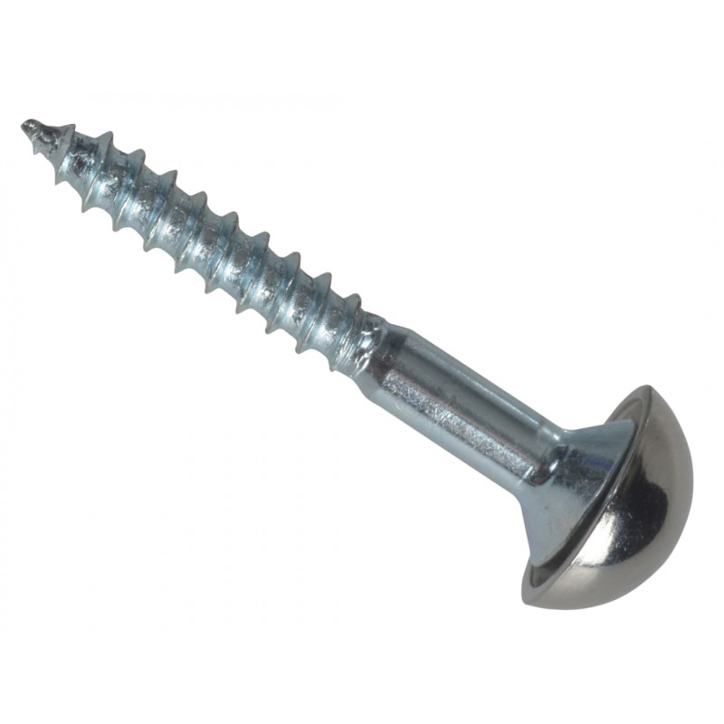 Mirror Screw Chrome Domed Top Slotted ZP 1.1/2in x 8 Forge Pack 8 Mirror Screw Chrome Domed Top Slotted ZP 1.1/2in x 8 Forge Pack 8