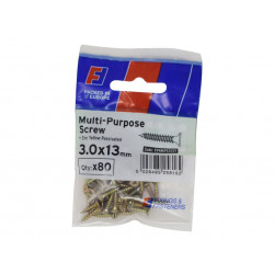 Multi-Purpose Pozi Screw CSK ST ZYP 3.0 x 13mm ForgePack 80