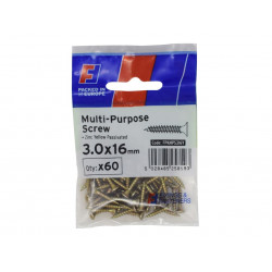 Multi-Purpose Pozi Screw CSK ST ZYP 3.0 x 16mm ForgePack 60