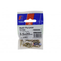 Multi-Purpose Pozi Screw CSK ST ZYP 3.5 x 20mm ForgePack 40