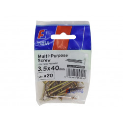 Multi-Purpose Pozi Screw CSK ST ZYP 3.5 x 40mm ForgePack 20