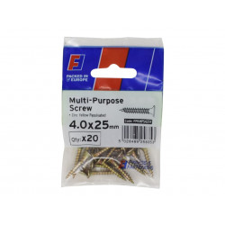 Multi-Purpose Pozi Screw CSK ST ZYP 4.0 x 25mm ForgePack 20