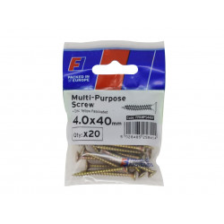 Multi-Purpose Pozi Screw CSK ST ZYP 4.0 x 40mm ForgePack 20