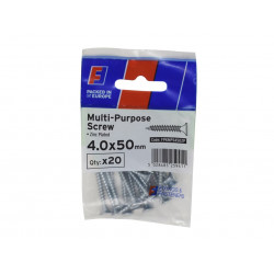 Multi-Purpose Pozi Screw CSK ST ZP 4.0 x 50mm ForgePack 10