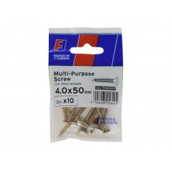 Multi-Purpose Pozi Screw CSK ST ZYP 4.0 x 50mm ForgePack 10