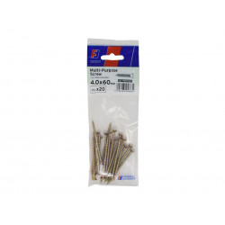 Multi-Purpose Pozi Screw CSK ST ZYP 4.0 x 60mm ForgePack 20