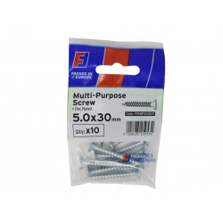 Multi-Purpose Pozi Screw CSK ST ZP 5.0 x 30mm ForgePack 10
