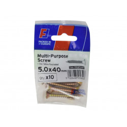 Multi-Purpose Pozi Screw CSK ST ZYP 5.0 x 40mm ForgePack 10