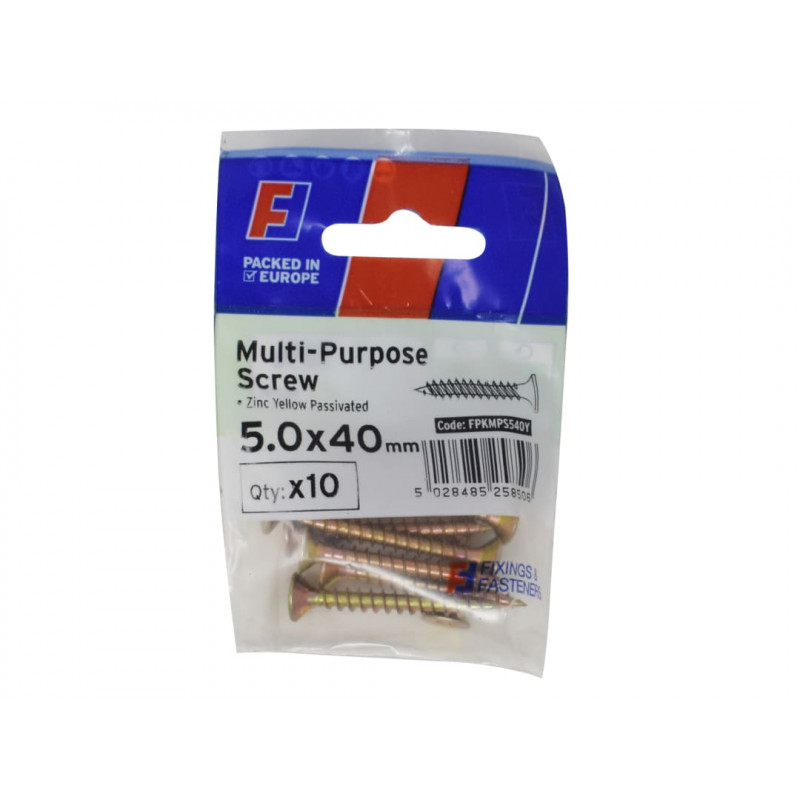 Multi-Purpose Pozi Screw CSK ST ZYP 5.0 x 40mm ForgePack 10
