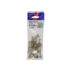 Multi-Purpose Pozi Screw CSK ST ZYP 5.0 x 50mm ForgePack 20