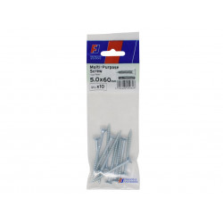 Multi-Purpose Pozi Screw CSK ST ZP 5.0 x 60mm ForgePack 10