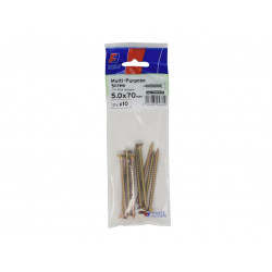 Multi-Purpose Pozi Screw CSK ST ZYP 5.0 x 70mm ForgePack 10