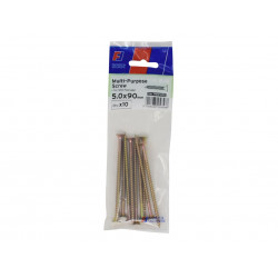 Multi-Purpose Pozi Screw CSK ST ZYP 5.0 x 90mm ForgePack 10