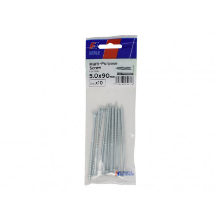 Multi-Purpose Pozi Screw CSK ST ZP 5.0 x 90mm ForgePack 10