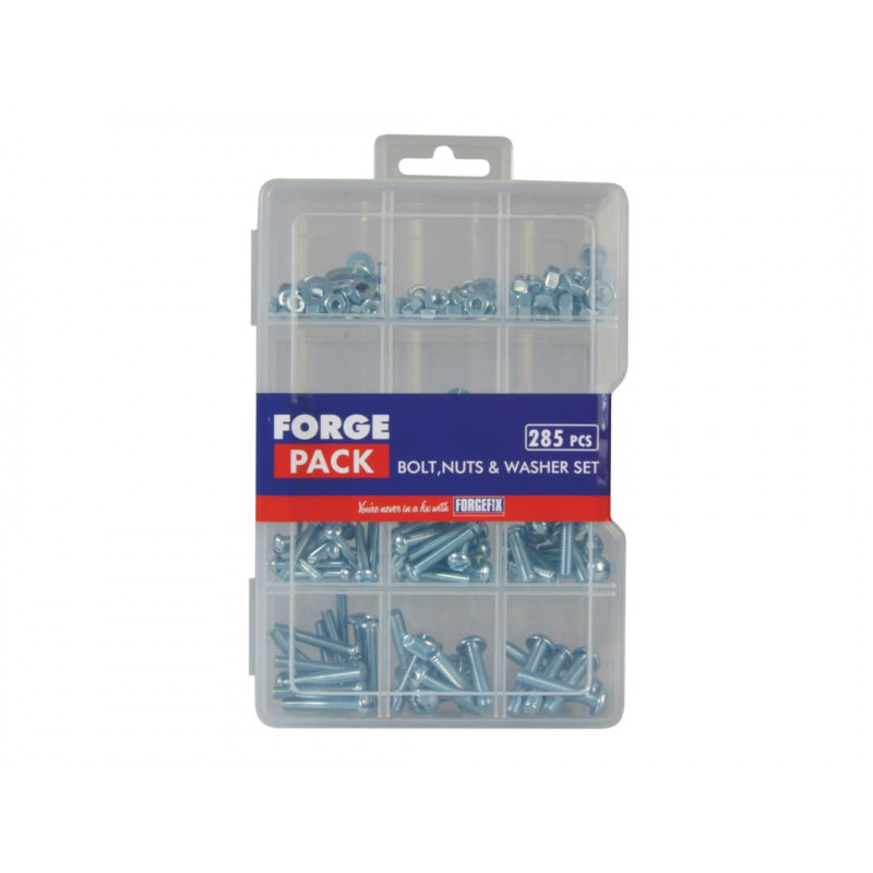 Hexagon Bolt Nut & Washer Kit ForgePack 285 Piece Hexagon Bolt Nut & Washer Kit ForgePack 285 Piece