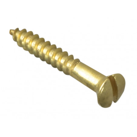 Wood Screw Slotted Raised Head Solid Brass 1in x 6 ForgePack 20